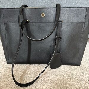 Tory Burch Black Saffiano Robinson Tote Bag